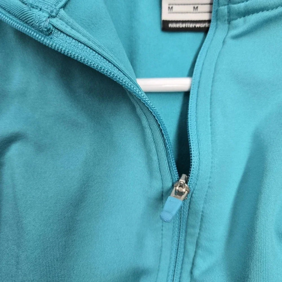 Nike Teal size medium 1/4 zip up  dry fit pro pull over  athletic Sweater - Picture 6 of 12